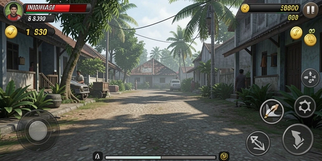 Screenshot menggambarkan salah satu level menantang di game.