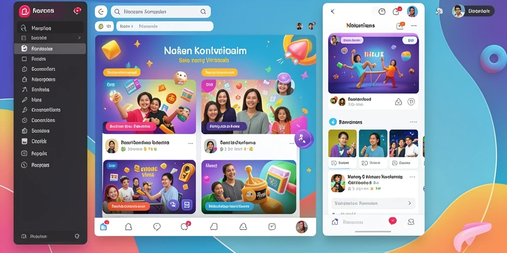 Tangkapan layar memperlihatkan fitur sosial yang memudahkan interaksi.